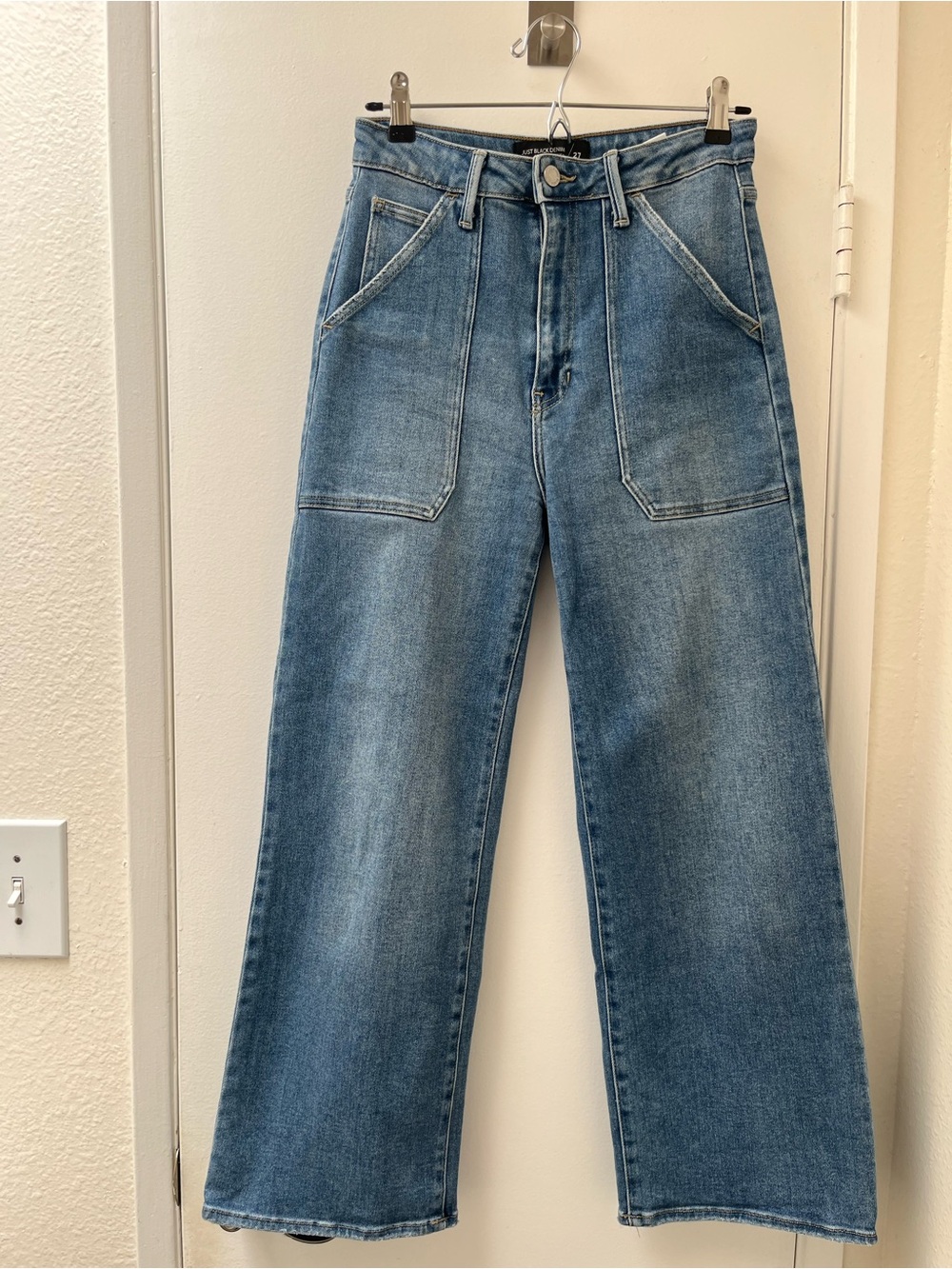 Just Black Denim Women's Wide-Leg Denim Jeans in Medium Blue